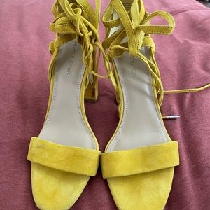 Marc Fisher Yellow strappy block heels